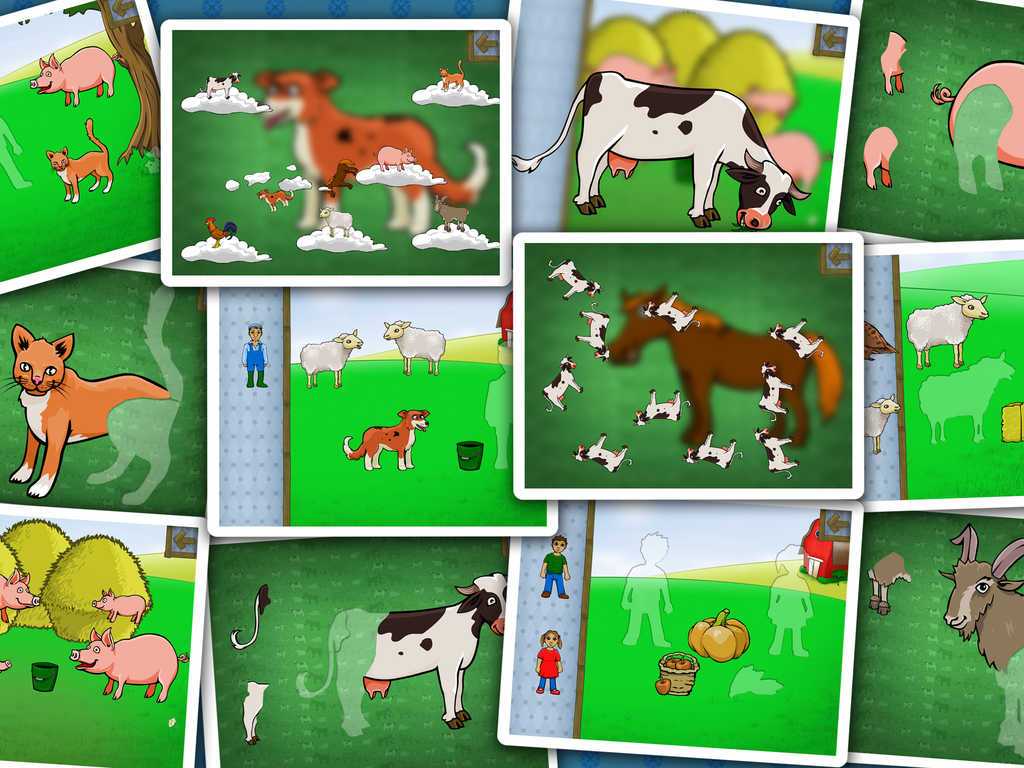 Animal Farm Worksheets with App Shopper Puzzles for toddlers with Farm Animals and thei