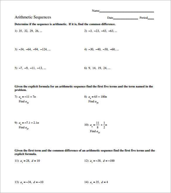 Arithmetic and Geometric Sequences Worksheet Pdf Along with Inspirational Arithmetic Sequence Worksheet Fresh Arithmetic