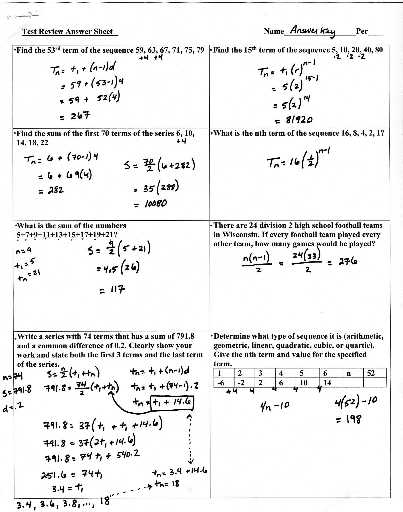 Arithmetic Sequence Worksheet Along with Geometric Sequences and Series Worksheet Answers Beautiful Worksheet