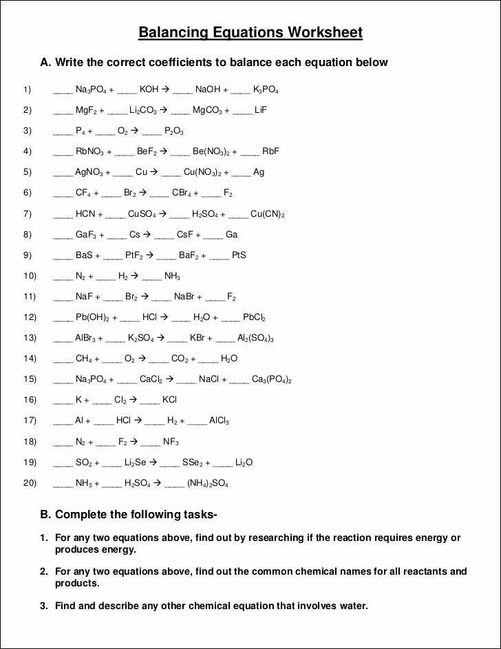 Balancing Chemical Equations Worksheet Answer Key 1 25 as Well as Balancing Chemical Equations Worksheet Answers 1 25 Luxury 40 Useful