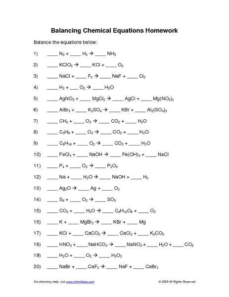 Balancing Chemical Equations Worksheet Answer Key 1 25 or Balancing Chemical Equations Worksheet Teacher Web Kidz Activities