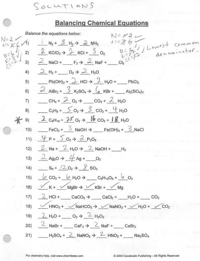 Balancing Chemical Equations Worksheet Answer Key 1 25 or Worksheet Answers Chemistry Kidz Activities