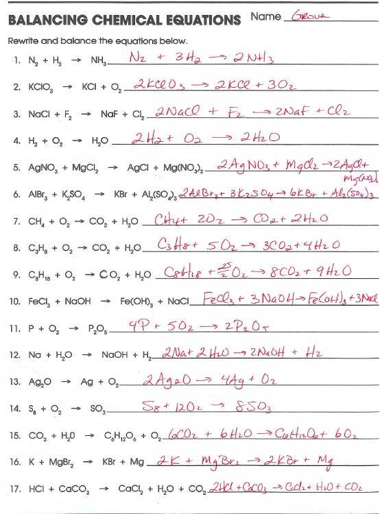 Balancing Chemical Equations Worksheet Answer Key 1 25 together with Balancing Chemical Equations Worksheet Answers 1 25 Unique Chemistry
