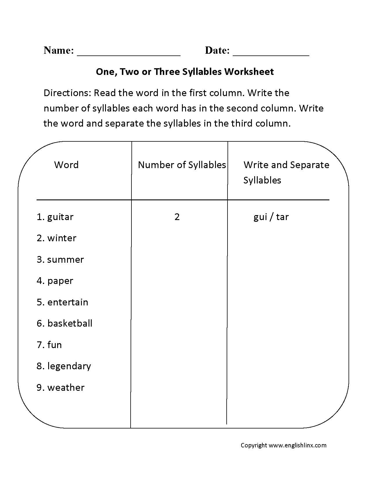 Banking Vocabulary Worksheet Along with E Two or Three Syllables Worksheet Syllable Type
