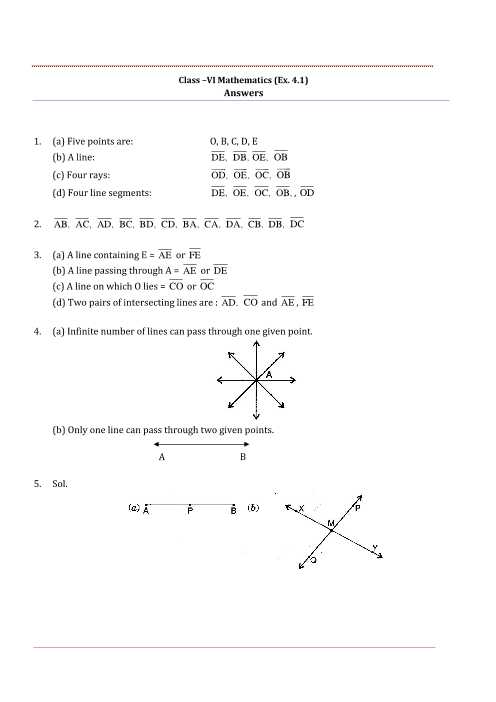 Basic Geometry Definitions Worksheet Answers Along with Ncert solutions for Class 6 Maths Chapter 4 Basic Geometrical Ideas