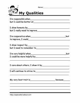 Basic Life Skills Worksheets or Printable Worksheets for Kids to Help Build their social Skills