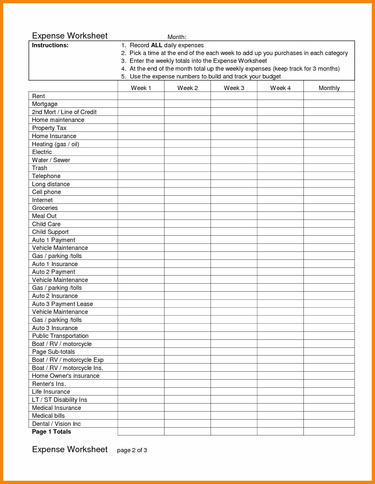 Best Budget Worksheet as Well as Daily Expenses Worksheet Joselinohouse