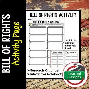 Bill Of Rights Scenario Worksheet Answers Along with Bill Rights Graphic organizer Teaching Resources