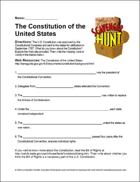 Bill Of Rights Scenario Worksheet Answers Also Constitution Worksheet Pdf aslitherair