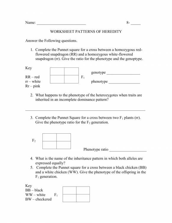 Blood Type and Inheritance Worksheet Answer Key Along with Worksheet Templates Punnett Square Practice Problems Multiple