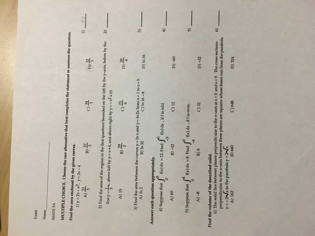 Boyle's Law Worksheet Answer Key as Well as solved Exam Name Math 5a Multiple Choice Choose the E