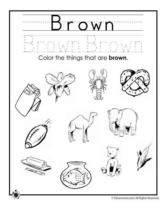 Brown Worksheets for Preschool with Learning Colors Worksheets for Preschoolers Color Brown Worksheet