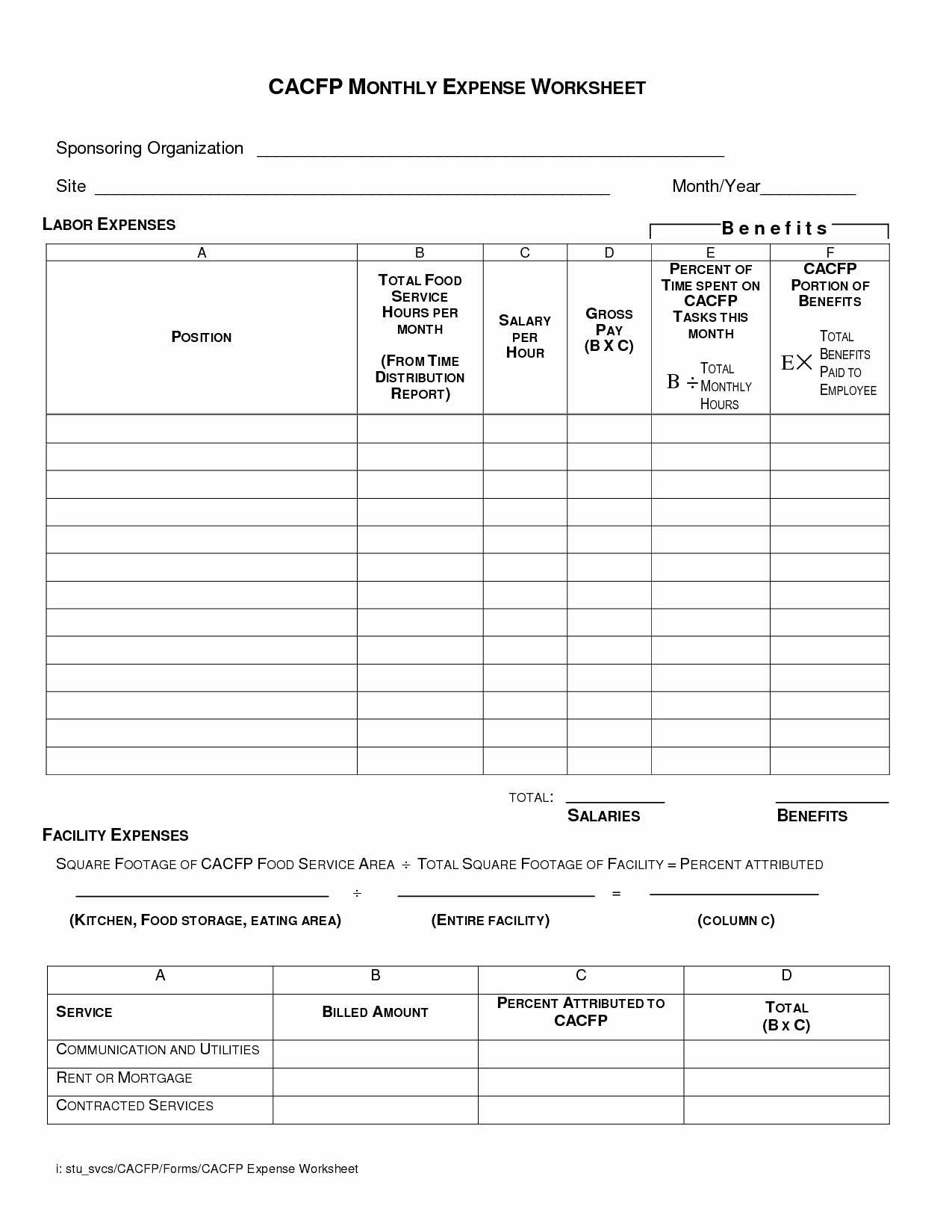 Budget Worksheet Pdf as Well as 10 Elegant Business Monthly Expense Sheet