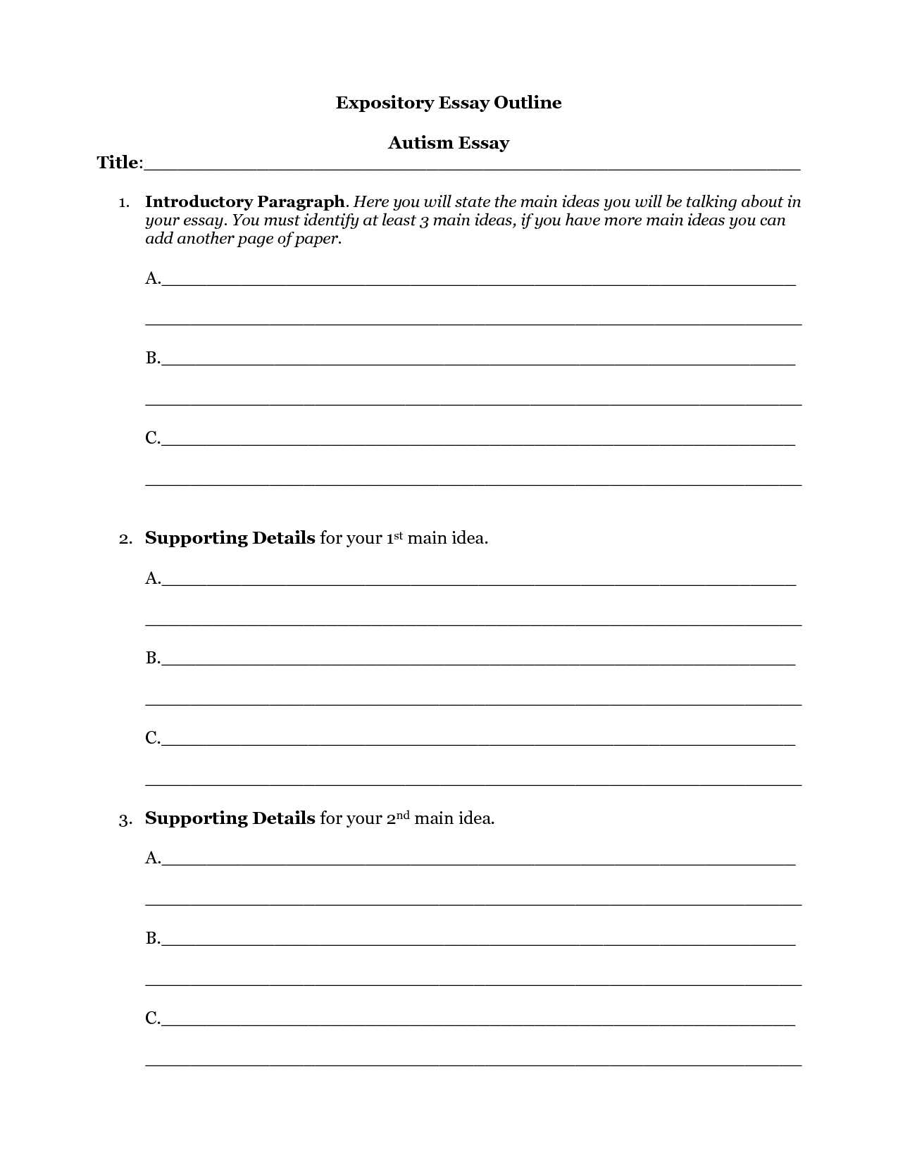 Career Research Worksheet Also Expository Essay format Outline Outline Argumentative Essay Quiz