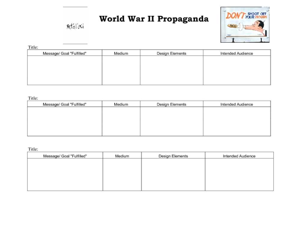 Causes Of World War 1 Worksheet Also Printables Propaganda Techniques Worksheet Answers Surveil