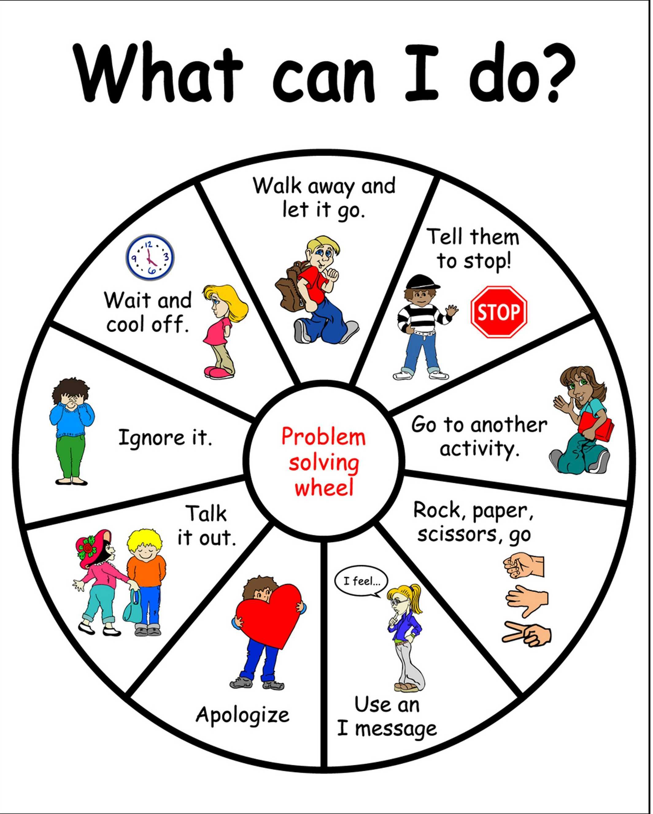 Cbt Worksheets for Children and What Can I Do Problem solving Wheel Coping Strategies for Kids