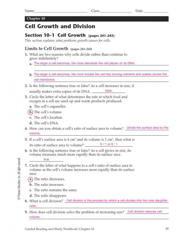 Chapter 10 Cell Growth and Division Worksheet Answer Key Along with 54 Impressive Section 10 1 Cell Growth Worksheet Answers – Free
