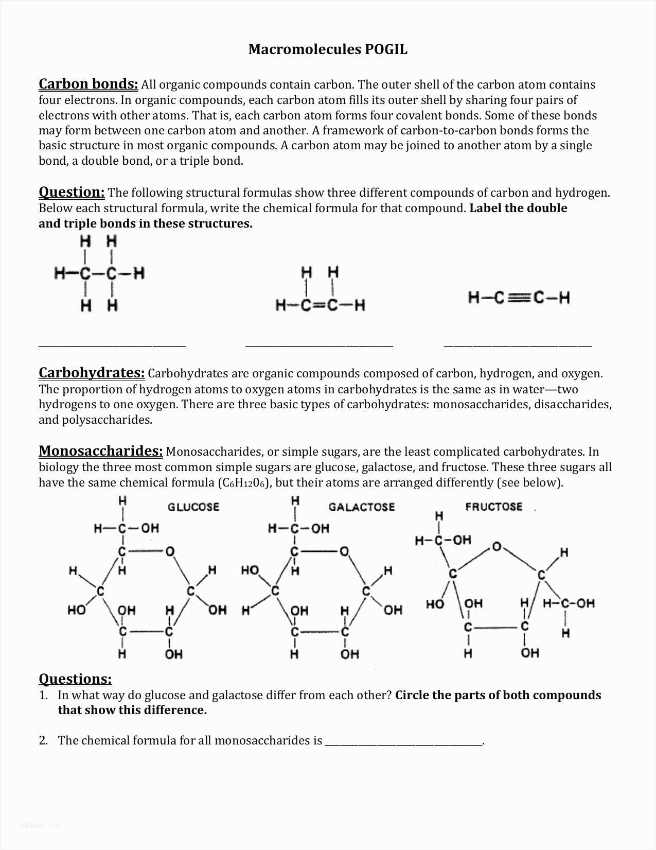 Chapter 2 the Chemistry Of Life Worksheet Answers as Well as Best organic Molecules Worksheet Review – Sabaax