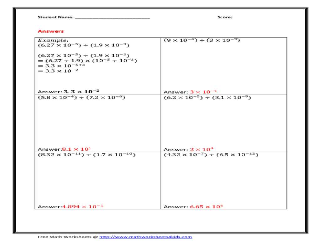 Chapter 3 Section 1 Basic Principles Worksheet Answers and Scientific Notation Problems Worksheet Super Teacher Works