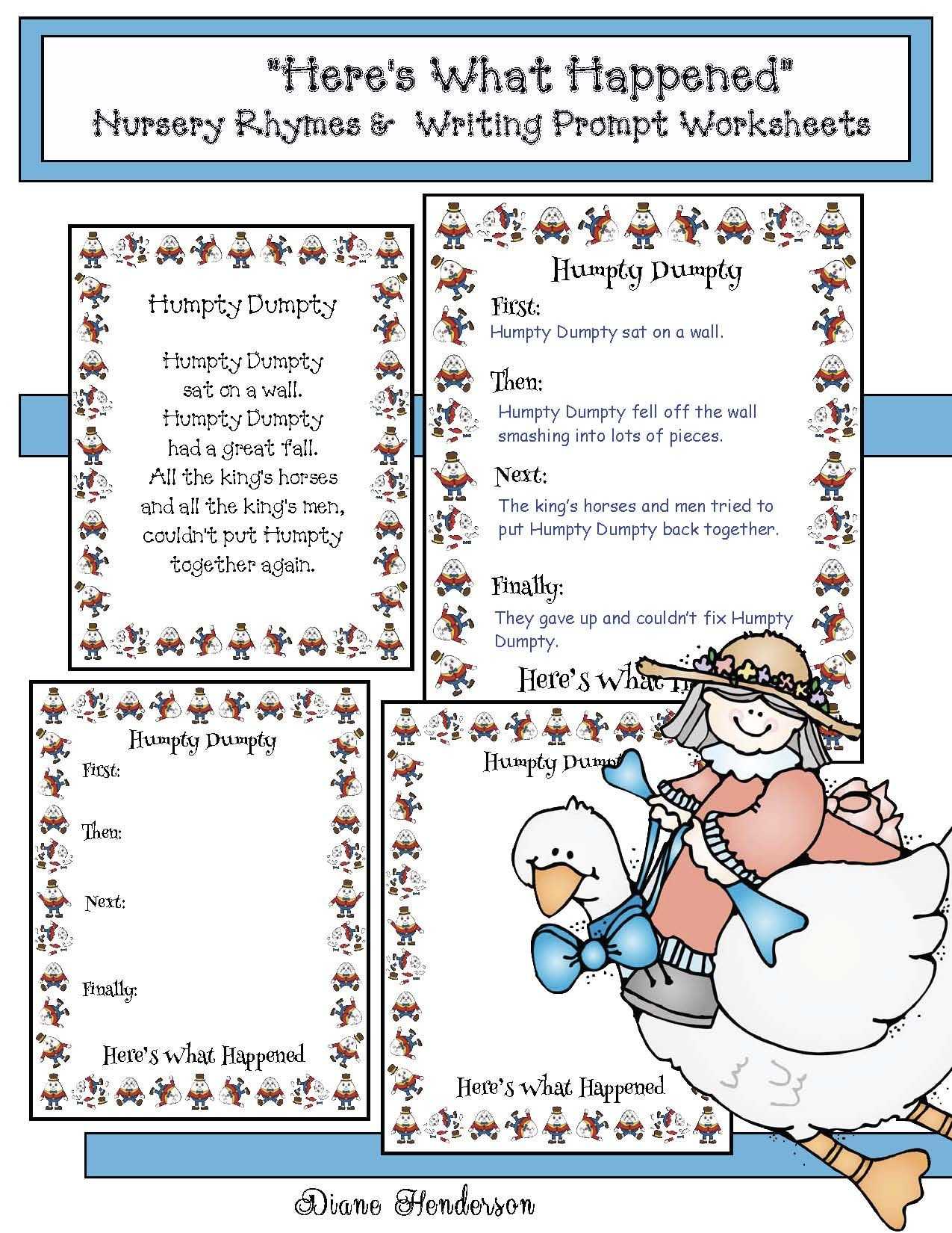 Check Writing Worksheets together with Humpty Dumpty & Itsy Bitsy Spider Fun