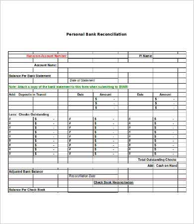 Checking Account Reconciliation Worksheet as Well as Bank Reconciliation Template 11 Free Excel Pdf Documents