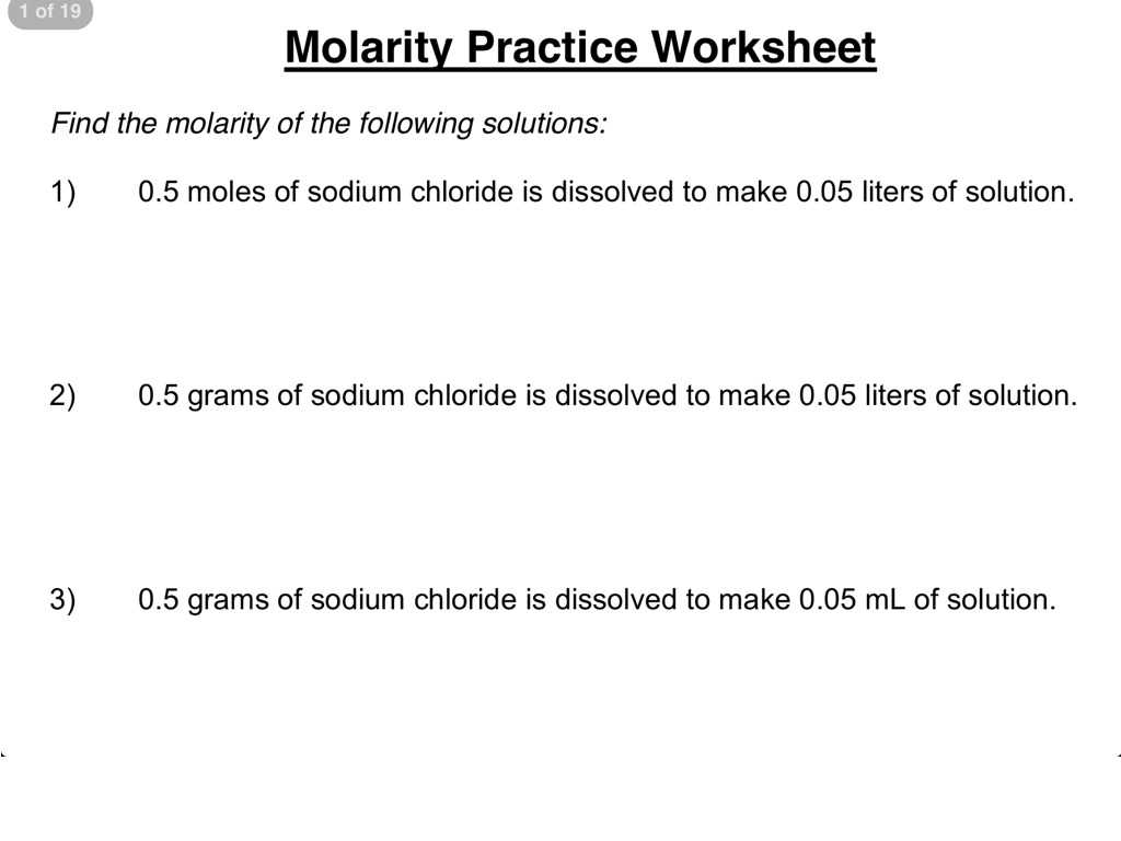 Chemistry A Study Of Matter Worksheet Answers or Molarity and Molality Worksheet Image Collections Workshee