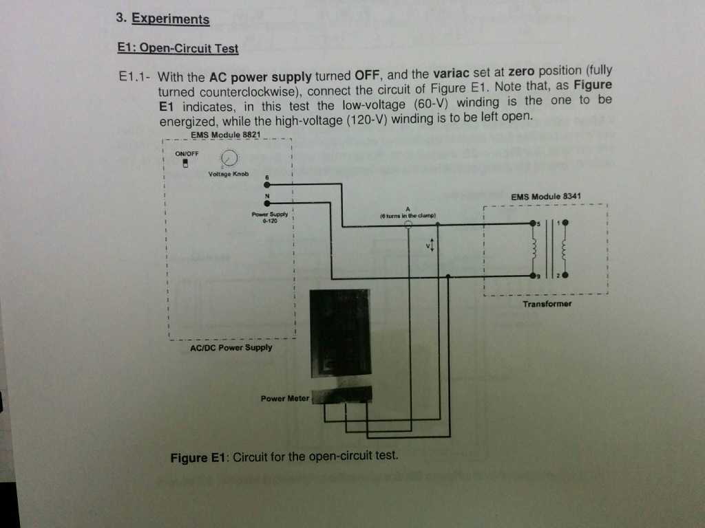 Circuits Resistors and Capacitors Worksheet Answers and solved 3 Experiments E1 Opencircuit Test E11 with Th