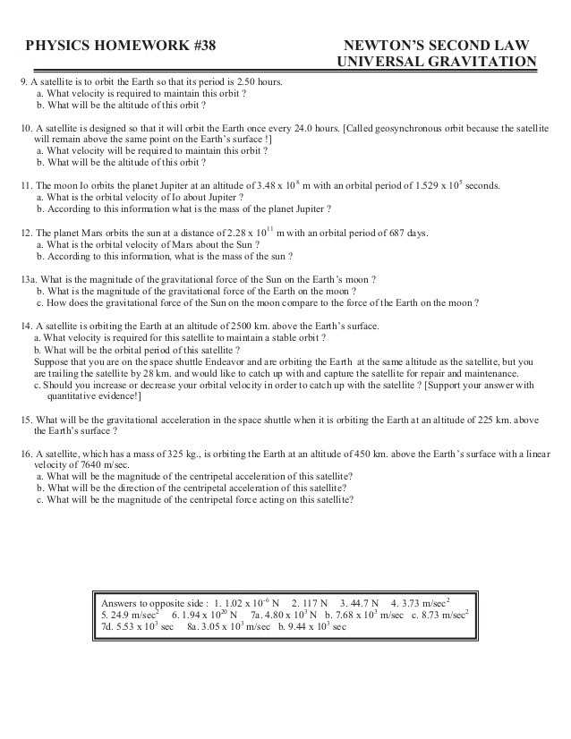 Circular and Satellite Motion Worksheet Answers with Circular and Satellite Motion Worksheet Answers Unique Advanced