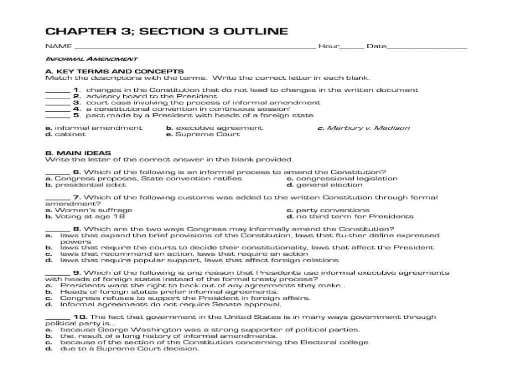 Citizenship and the Constitution Worksheet Answers Also 14 Best Of 26 Amendments Worksheet Amendments to Th