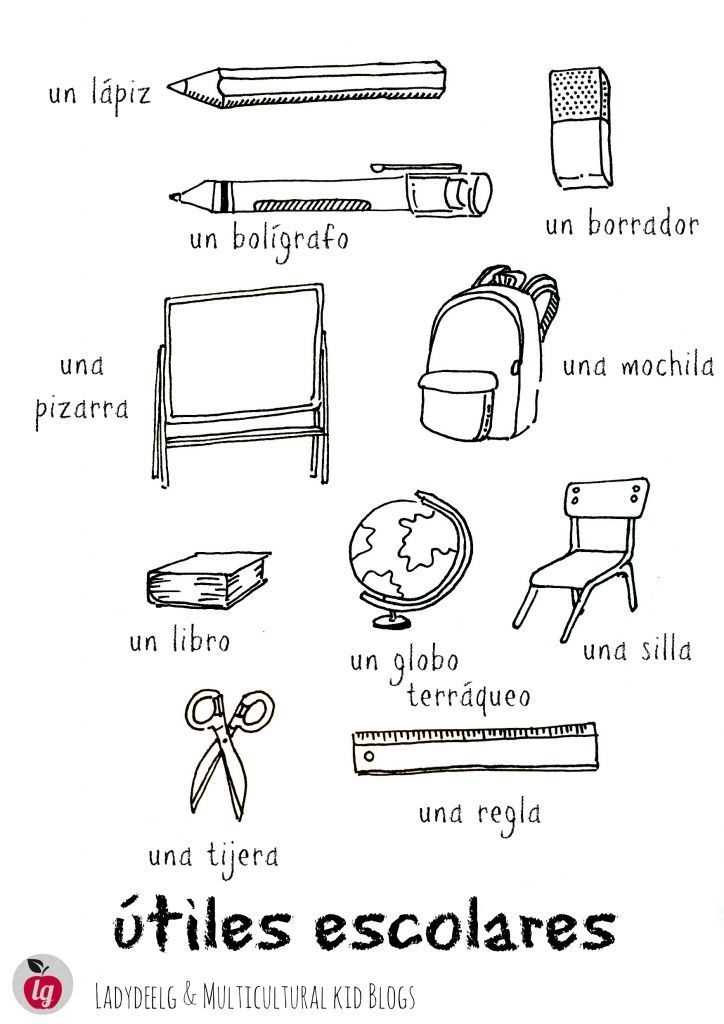 Classroom Objects In Spanish Worksheet Free Also 42 Best La Escuela School Images On Pinterest
