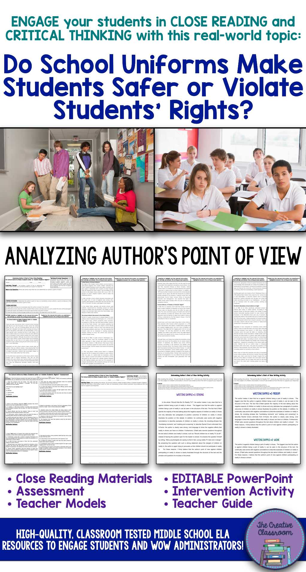 Close Reading Worksheet High School or Analyzing Author S Point Of View In A Non Fiction Text School