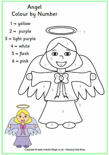 Color by Code Christmas Worksheets together with Angel Colour by Number Holiday Bible Club Pinterest