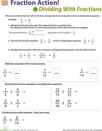 Common Core Dividing Fractions Worksheets and 13 Best Fractions Images On Pinterest