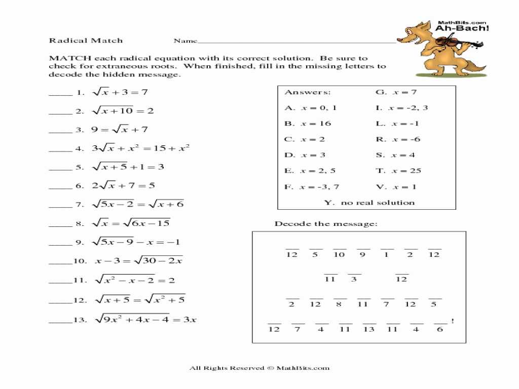 Composite Function Worksheet Answers Also solving Equations Containing Radicals Worksheet Answers Te
