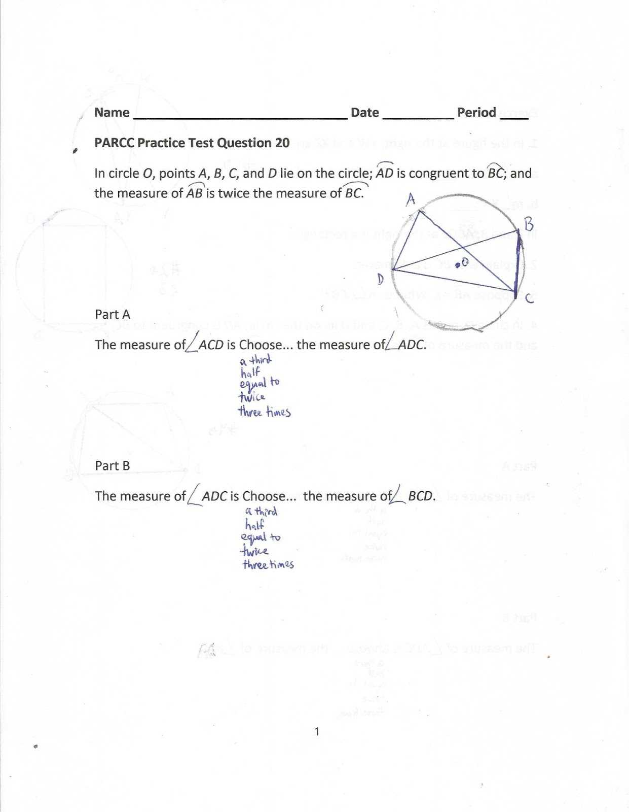 Conditions for Parallelograms Worksheet Also Geometry Mon Core Style May 2016