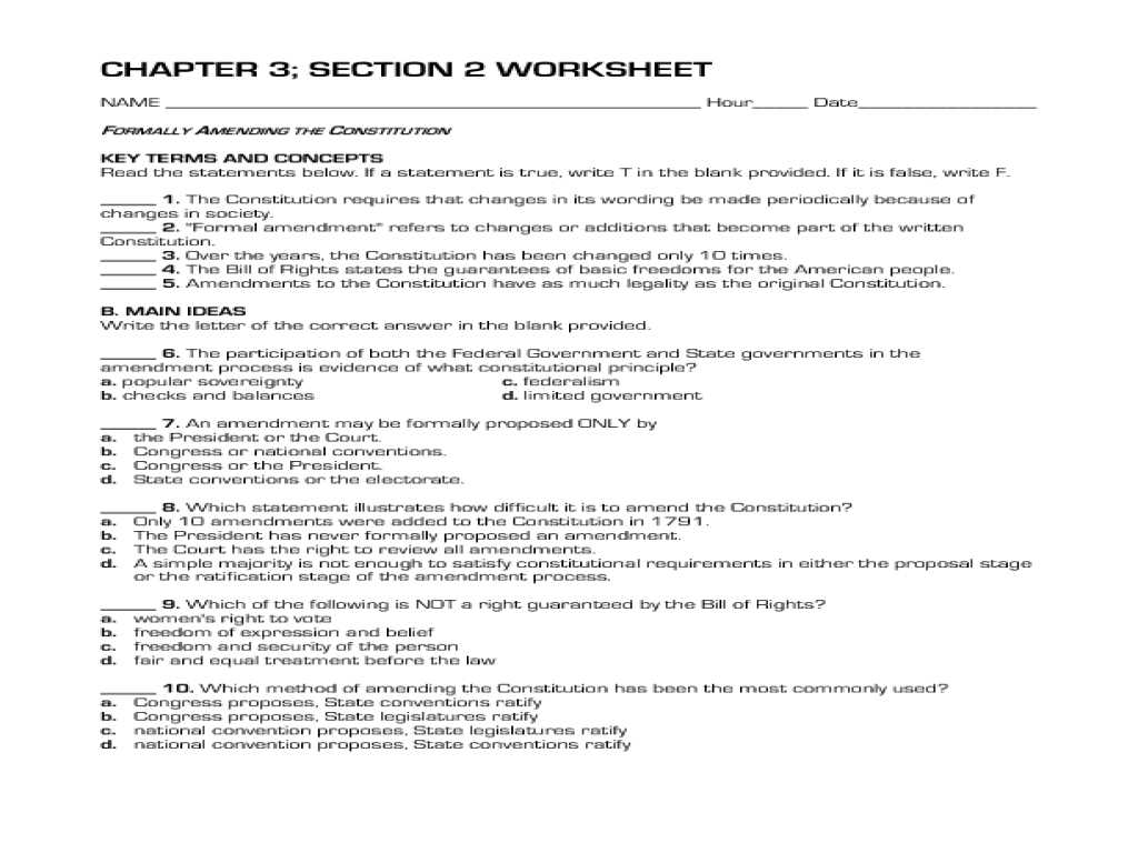 Constitution Worksheet Answers and Ratifying the Constitution Worksheet Worksheets Tutsstar T