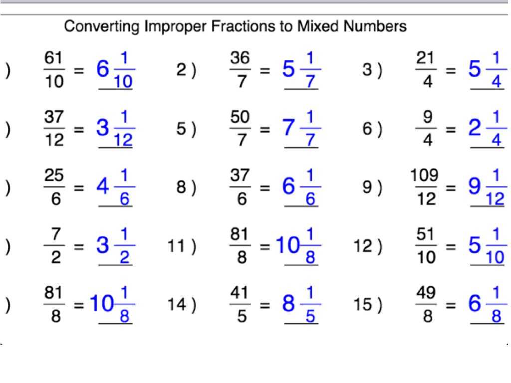 Converting Mixed Numbers to Improper Fractions Worksheet with Kindergarten Mixed Number to Improper Fraction Worksheets Pi