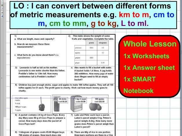 Converting Units Of Measurement Worksheets Along with Convert Different forms Of Metric Units Mass Capacity Length