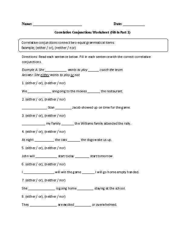 Correlative Conjunctions Worksheets with Answers Also 21 Best Writing Images On Pinterest