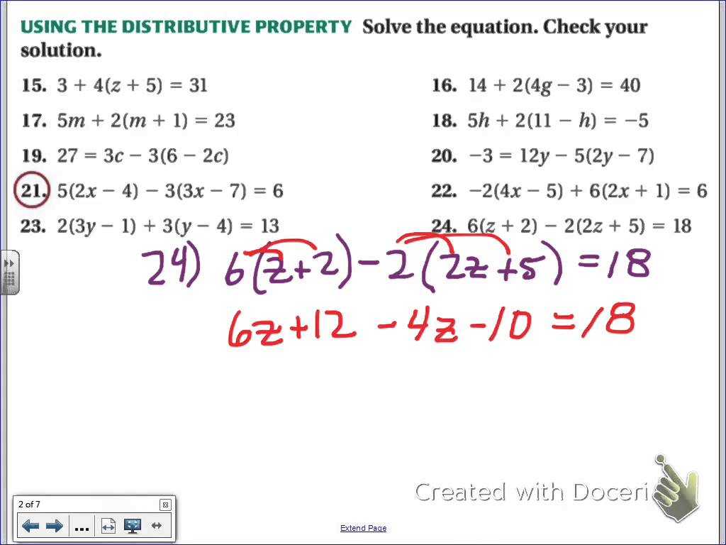 Course 3 Chapter 2 Equations In One Variable Worksheet Answers and solving Equations with Distributive Property Worksheet Sup