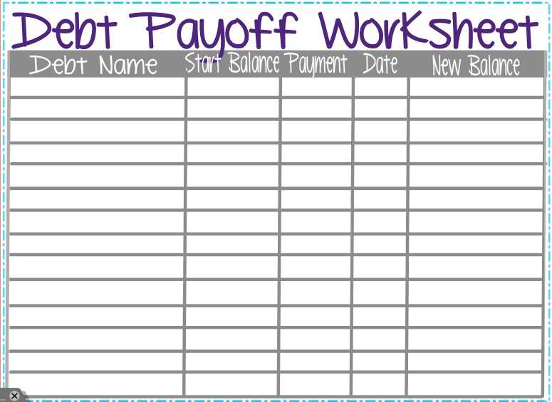 Debt Payoff Worksheet Pdf or Debt Payoff Worksheet Image Collections Worksheet Math for Kids