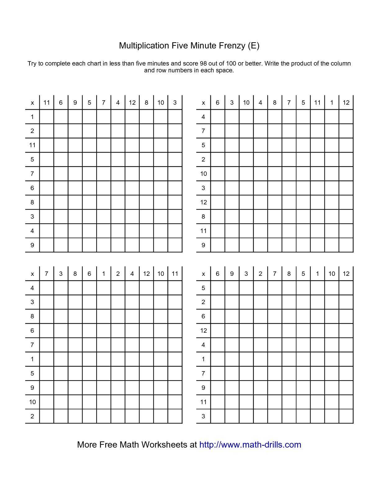 Decimal Multiplication and Division Worksheet together with the Five Minute Frenzy Four Per Page E Math Worksheet From the