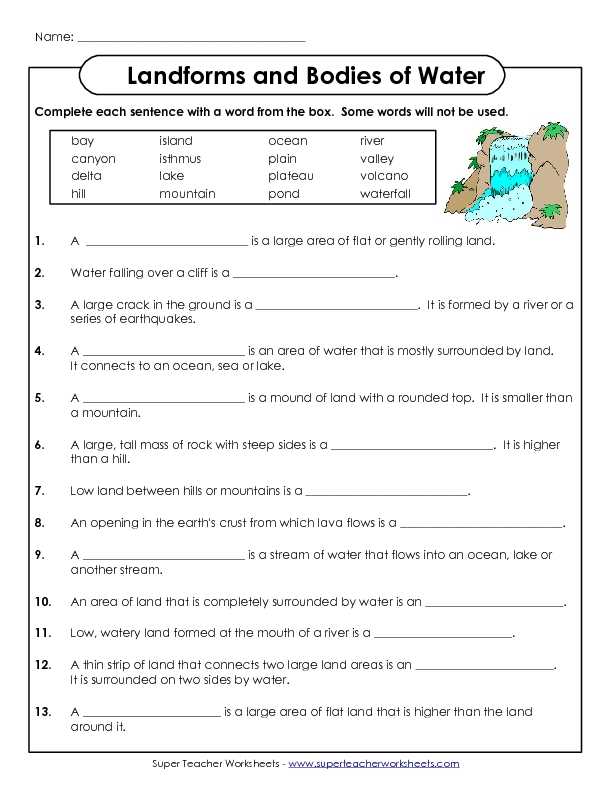 Demand Worksheet Answers and Landforms Worksheet 5th Grade Kidz Activities