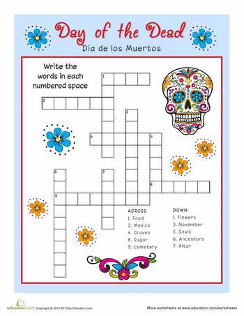 Dia De Los Muertos Worksheet Answers together with Day Of the Dead