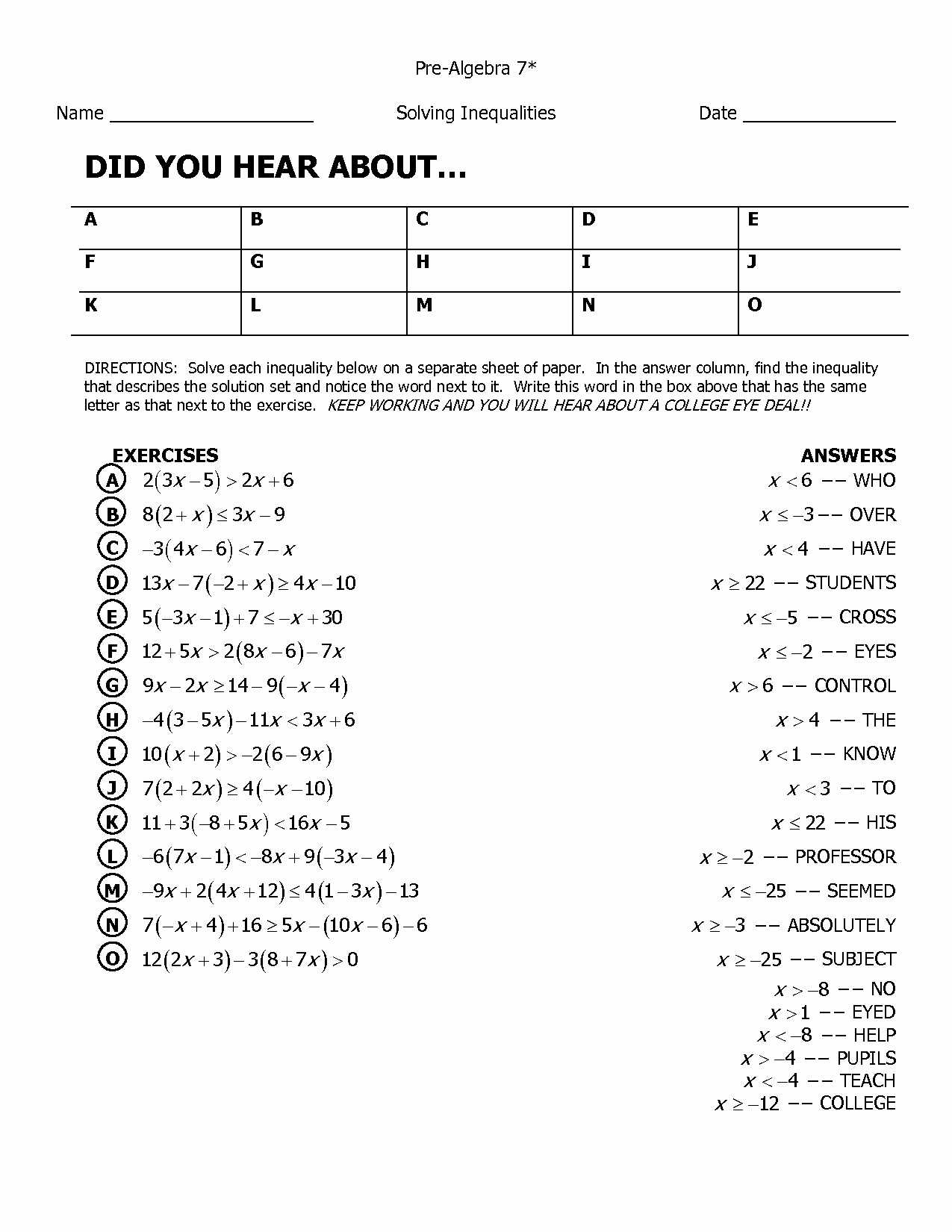 Did You Hear About Algebra Worksheet Answers together with Did You Hear About Factoring Worksheet Choice Image Worksheet for