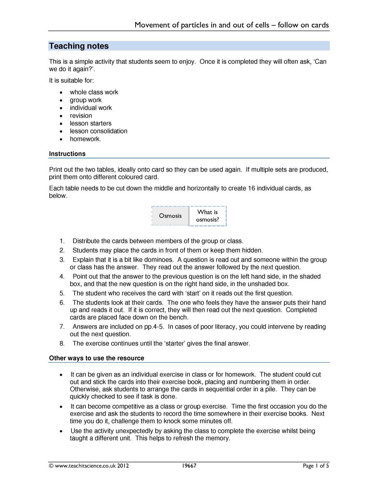 Diffusion and Osmosis Worksheet Answers Along with Ks4 Cells organs and Systems Ks4