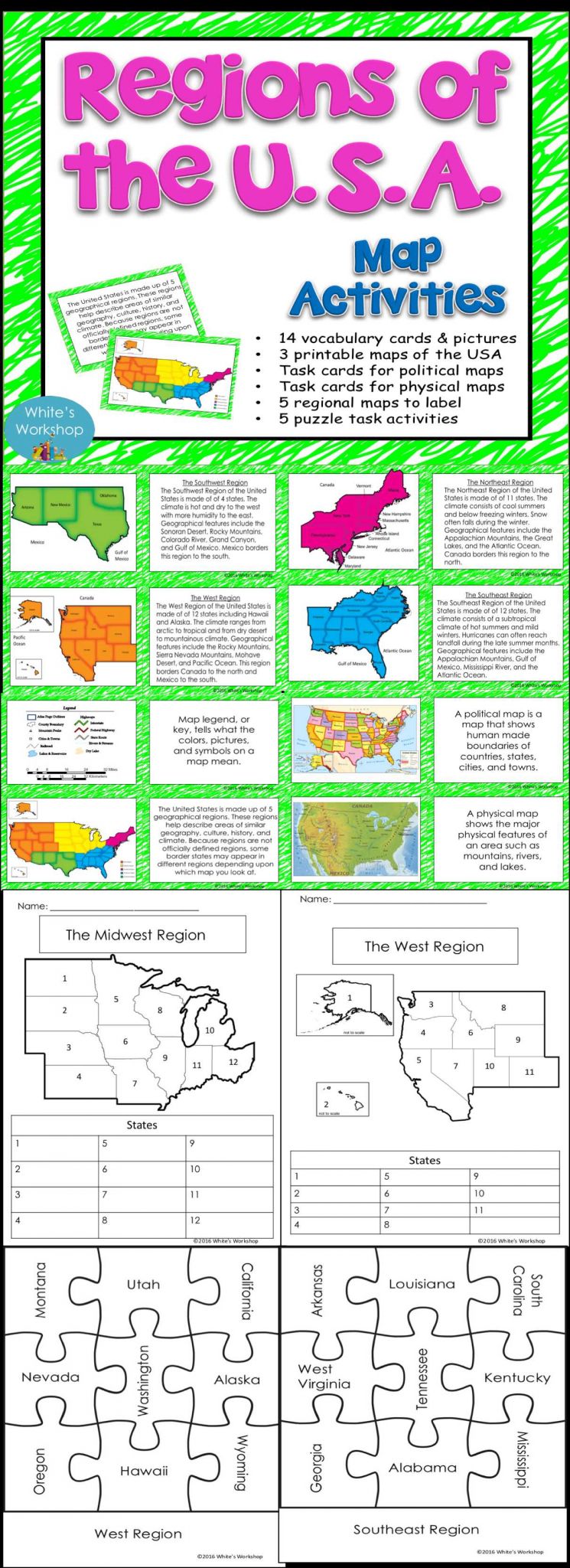 Elementary Teacher Worksheets together with Spookyhalloween Regions Of the U S Map Tasks and Activities