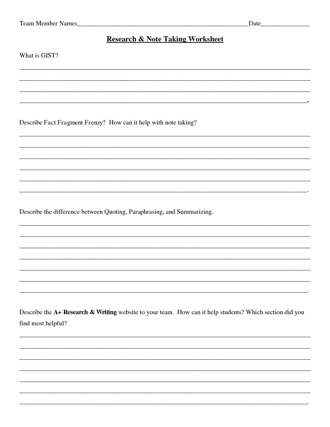 Energy Note Taking Worksheet Answers and Science Note Taking Worksheet the Best Worksheets Image Collection