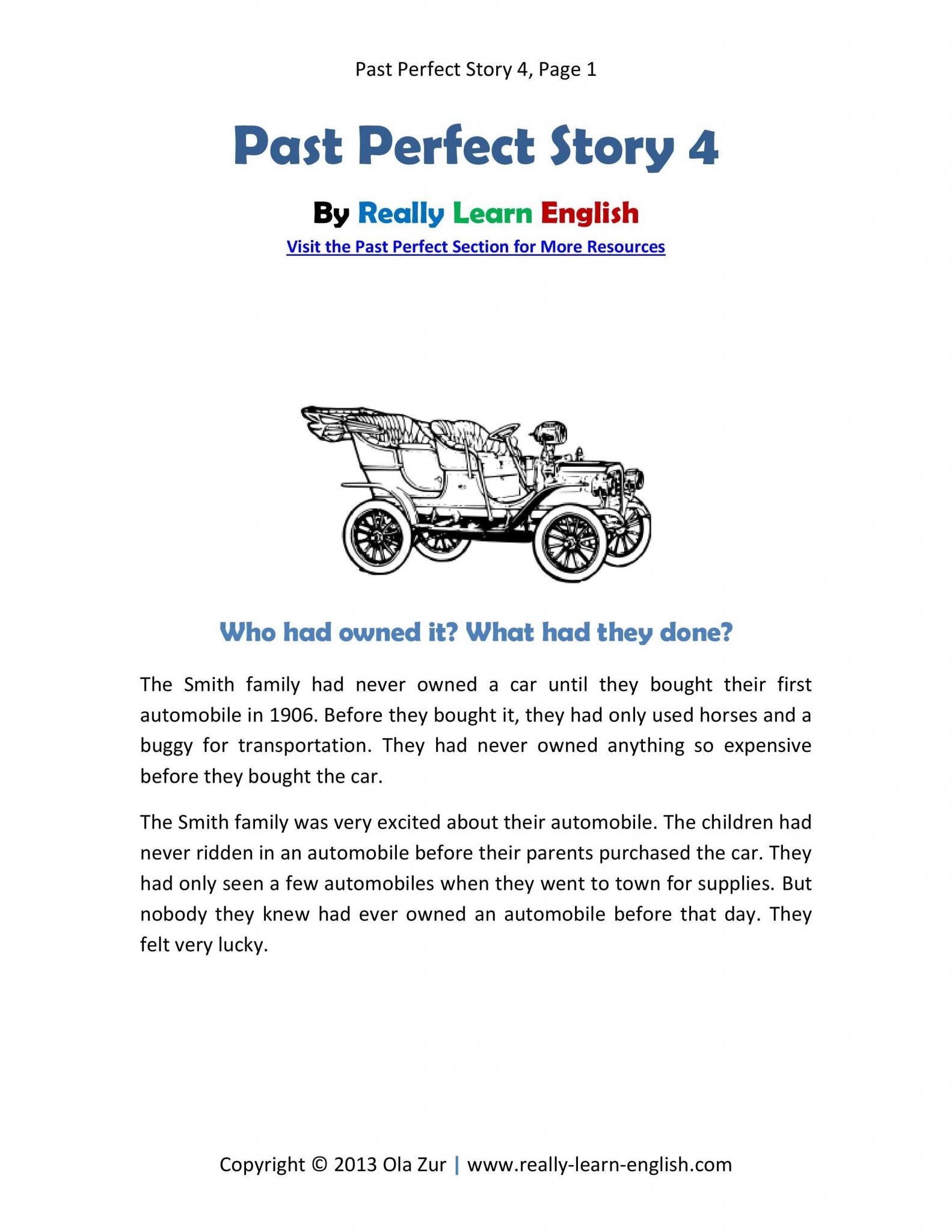 English Worksheets Exercises or Free Printable Story and Worksheets to Practice the English Past