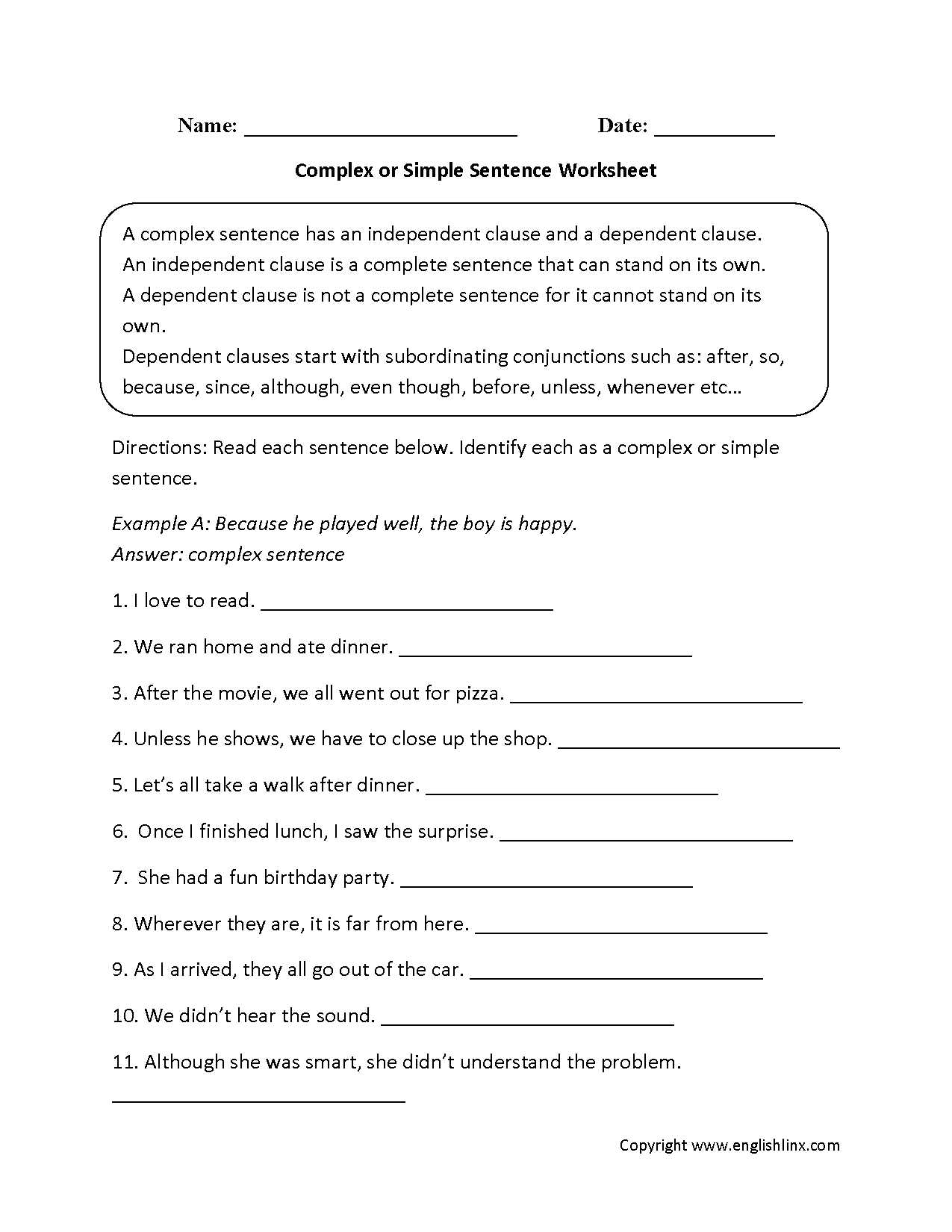English Worksheets for Grade 1 Along with Plex or Simple Sentences Worksheet Mona Pinterest